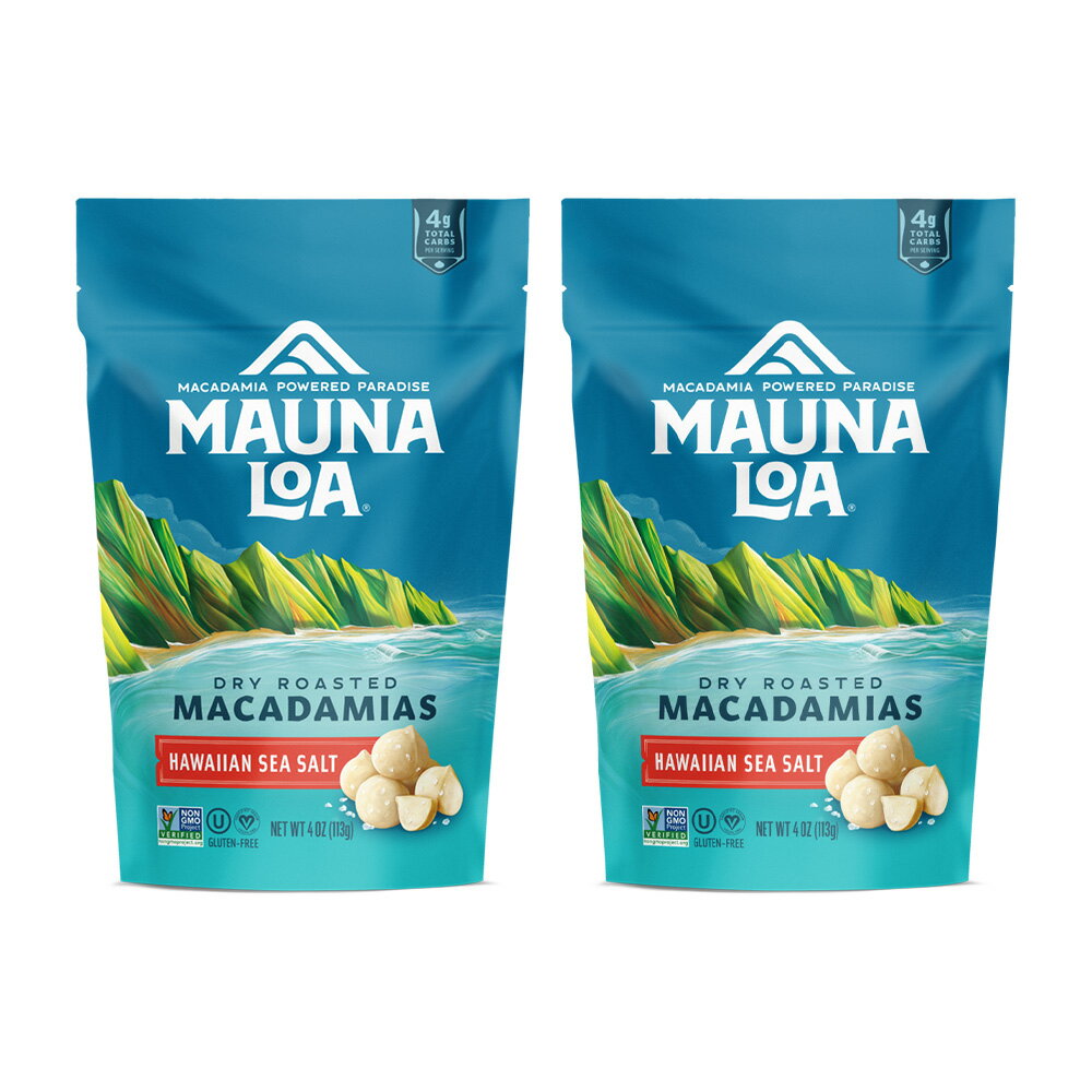 【送料無料】2個セット ドライロースト マカダミア ハワイアン シーソルト 海塩 113g マウナロア ハワイ お菓子 スナック おやつ ナッツ グルテンフリー【Mauna Loa】Dry Roasted Macadamias Hawaiian Sea Salt, 4 oz