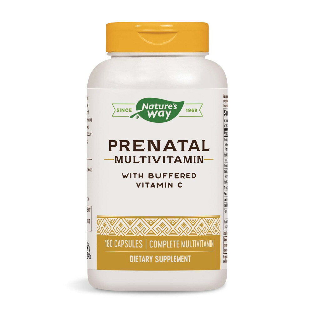  プレナタル マルチビタミン ビタミンC配合 180粒 カプセル 妊婦用 ネイチャーズウェイPrenatal Multivitamin with Buffered Vitamin C, 180 Capsules