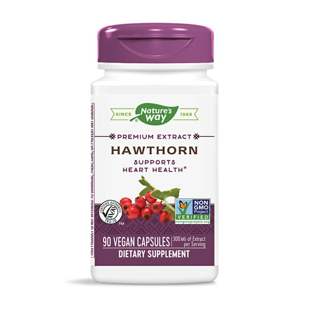  ホーソン サンザシ 90粒 ベジカプセル ネイチャーズウェイHawthorn Standardized, 90 Veg Capsules