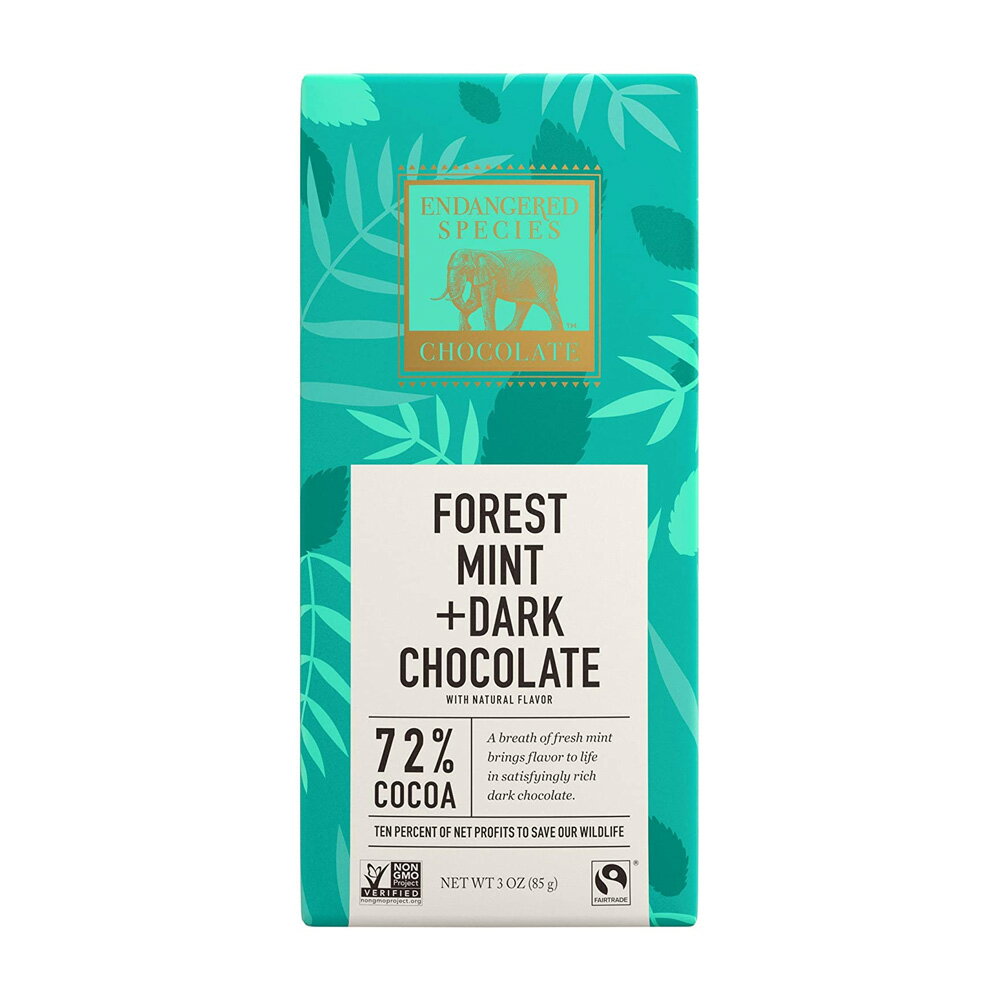 yz tHXg~g +_[N`R[g 72% RRA 85g GfW[hXs[V[Y`R[g َq XibNyEndangered Species ChocolatezForest Mint + Dark Chocolate, 72% Cocoa 3 oz