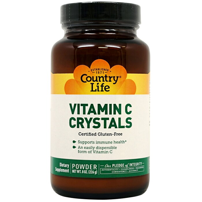 【楽天スーパーSALE対象商品10％オフ】 ビタミンC クリスタル 226g カントリーライフ 粉末 パウダー【Country Life】Vitamin C Crystals, 8 oz