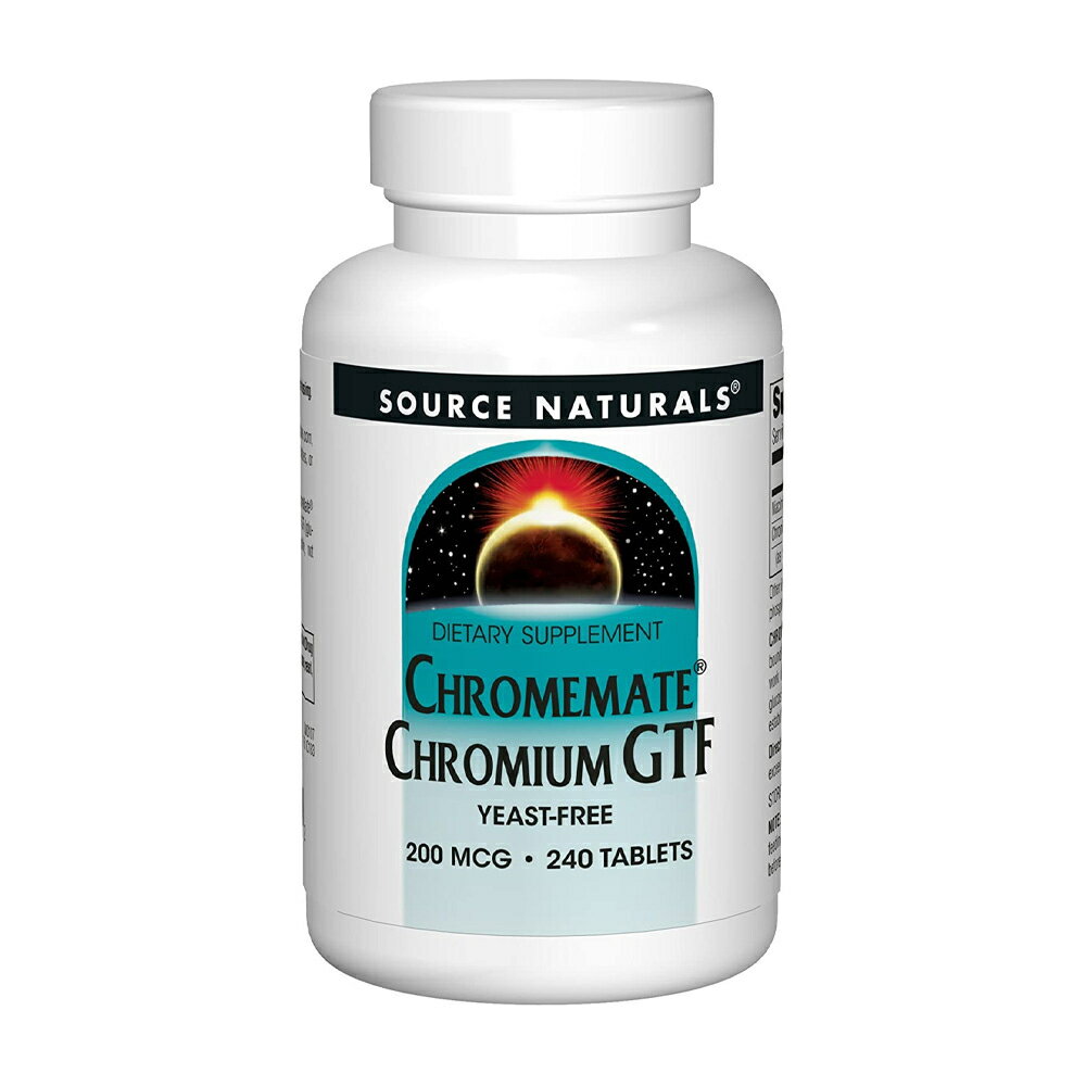  クロムメイト クロム GTF 200mcg 240粒 タブレット ソースナチュラルズChromeMate Chromium GTF 200 mcg, 240 Tablets