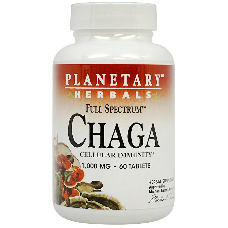 【送料無料】 チーャガ キノコ フルスペクトラム 1000mg 60粒 タブレット プラネタリーハーバルズ【Planetary Herbals】Chaga Full Spectrum? 1000 mg, 60 Tablets