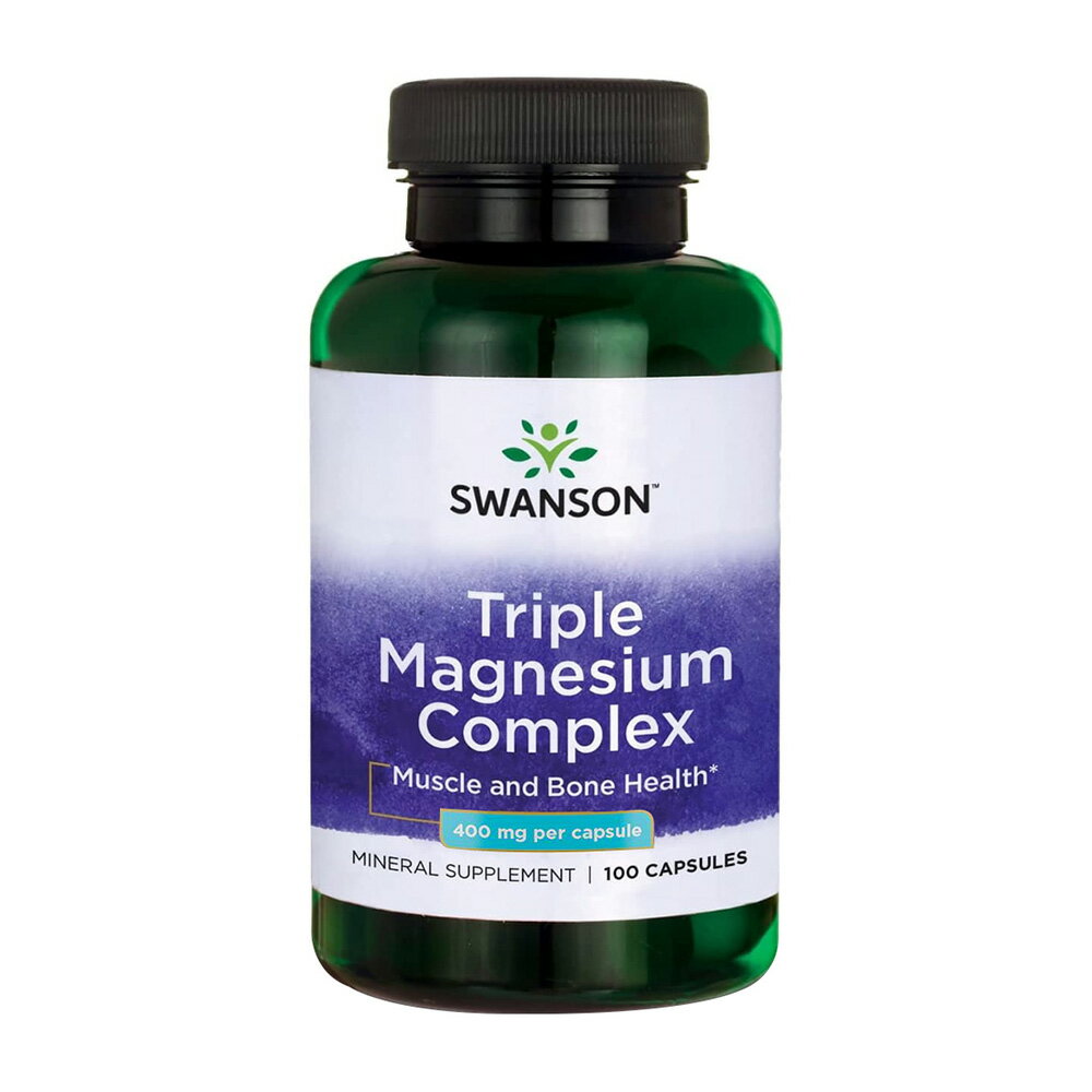 【送料無料】 トリプル マグネシウム コンプレックス 400mg 100粒 カプセル スワンソン【Swanson】Triple Magnesium Complex 400mg, 100Capsulesのサムネイル