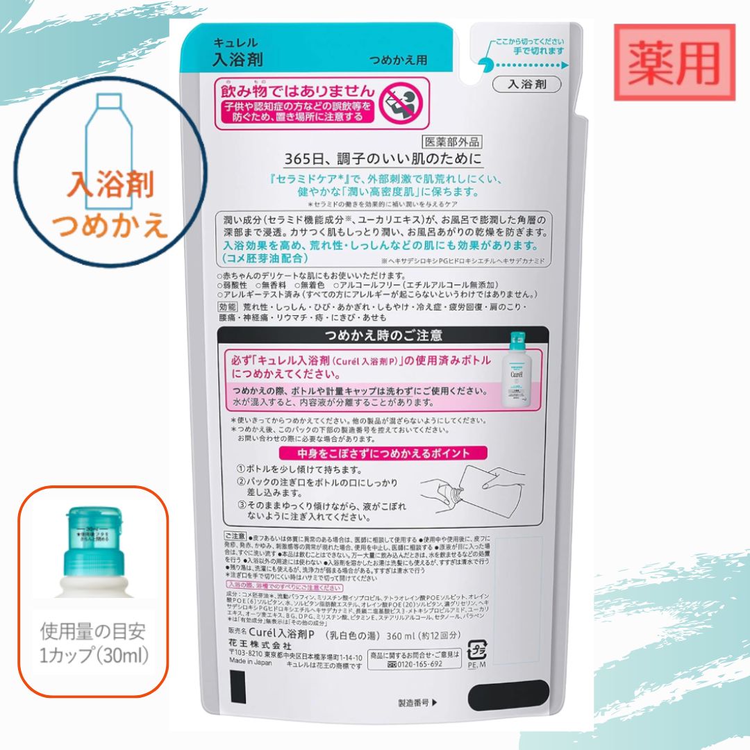 ������ ����� �Ĥᤫ���� 360ml �ֲ� ( �֤����ˤ� ) �ͤ��ؤ� ��������̵�� ���������� �ݥ���Ⱦ���� Kao Curel 4�ĥ��å�