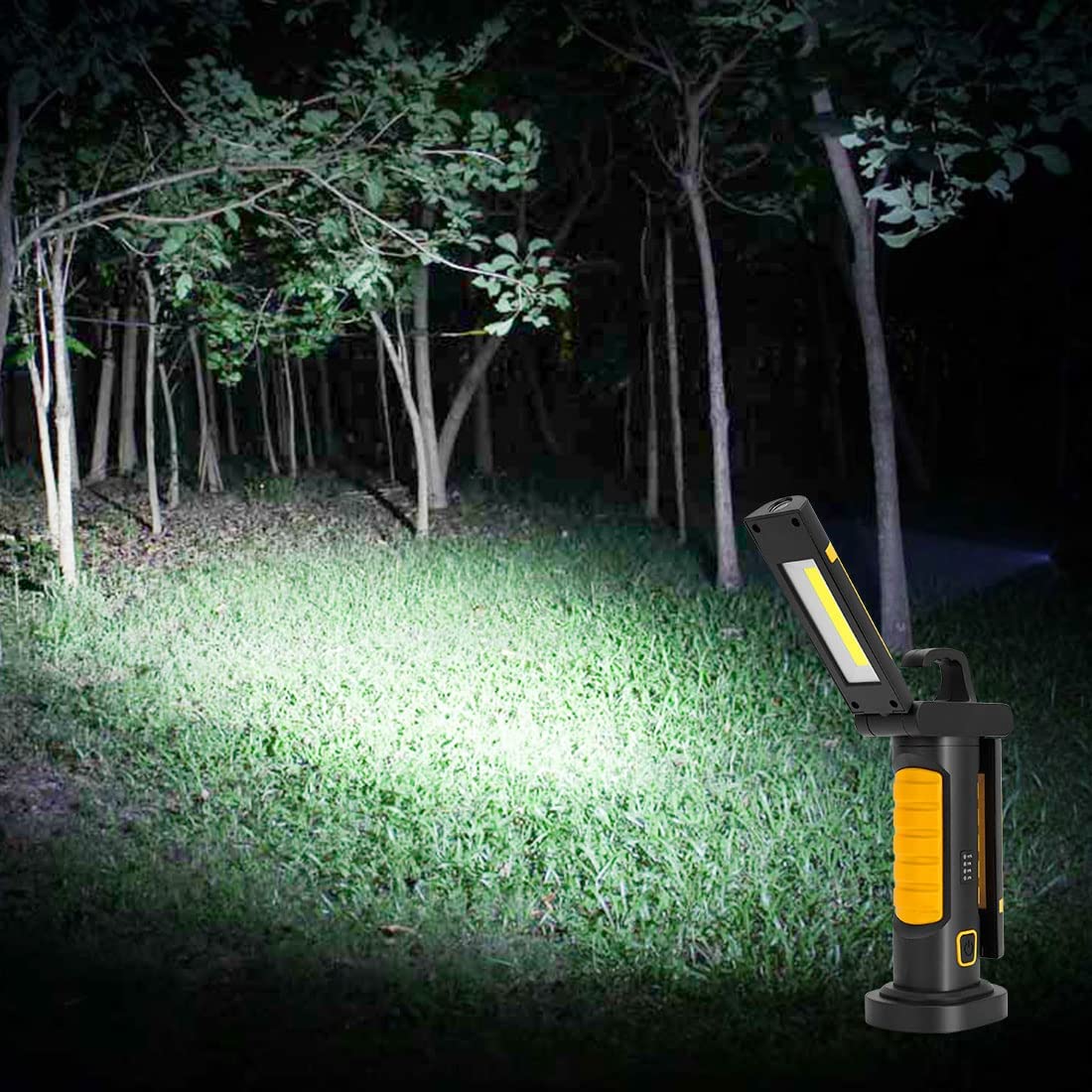 SUPAREE作業用ライト明るい作業灯led充電式ワークライトマグネットライト強力作業防水懐中電灯コンパクトハンディライトモバイルバッテリー機能付きPSE認証折り畳み式超高輝度投光器led充電夜間工事車の修理登山釣り防災停電緊急5モード切替