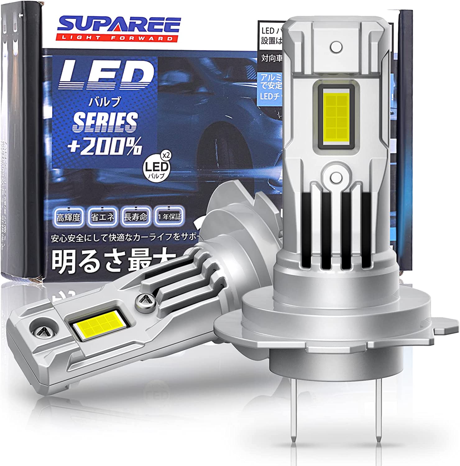 ＼買いマラソンセール 20 オフ！！／SUPAREE H7 LED ヘッドライト 爆光 新車検対応 H7 バイク用 車用 LEDバルブ ハイパワー30W ファン付き led 純正交換 超高輝度 12V車(ハイブリッド車 EV車対応) ホワイト 6500K 2個セット 1年保証