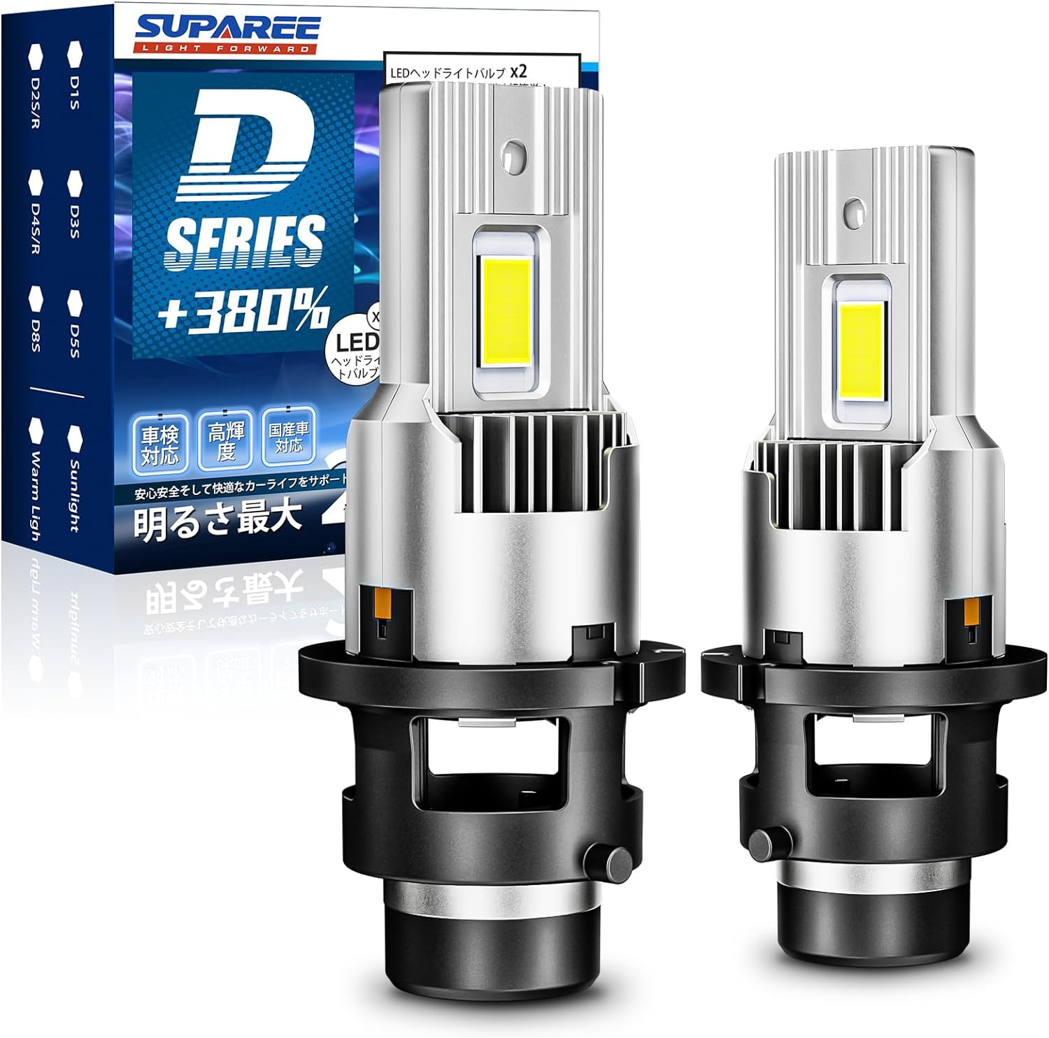 DAIHATSU用の非純正品 ムーブ H18.10～H22.11 L175S・185S ヘッドライト(LO)[H4]白色 LED H4 HI/LO 2個入り LEDヘッドライト 6000LM 12V 24V 6500K 6ヶ月保証