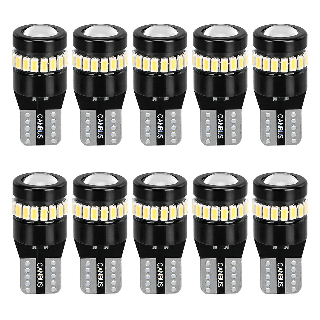 ＼72時間タイムセール 15％オフ！！／SUPAREE T10 led ホワイト 爆光 レンズ付き ポジションランプ キャンセラー内蔵 3014LEDチップ18連 12V車用 6000K 無極性 ライセンスランプ/ルームランプ/ナンバー灯 1年保証