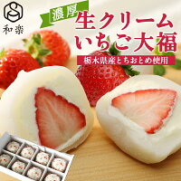 生クリーム大福 いちご 8個入 送料無料 いちご大福 プレゼント ギフト スイーツ アイス 和菓子 お菓子 和楽