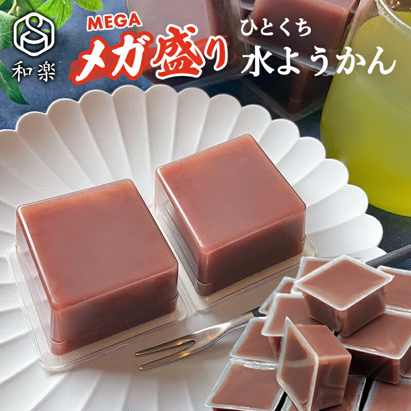 ようかん メガ盛り とろける 水ようかん 50g×15個 送料無料 無添加 こしあん ご自宅用 一口サイズ ミニ 羊羹 和楽