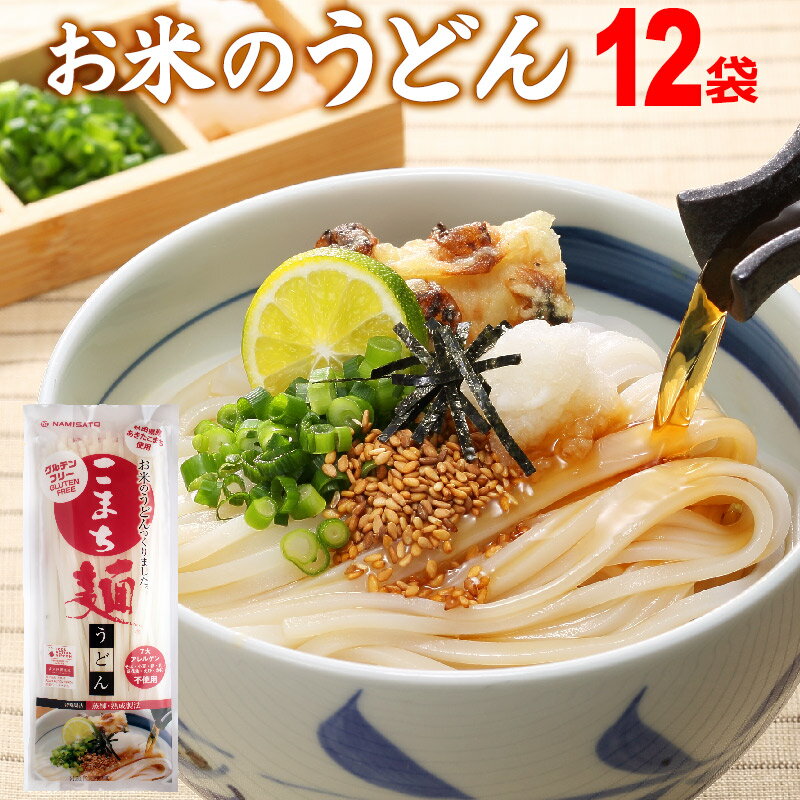 米粉 うどん 乾麺 グルテンフリー お米のうどん こまち麺 200g×12袋 (24食入) 送料無料 無塩 半生麺