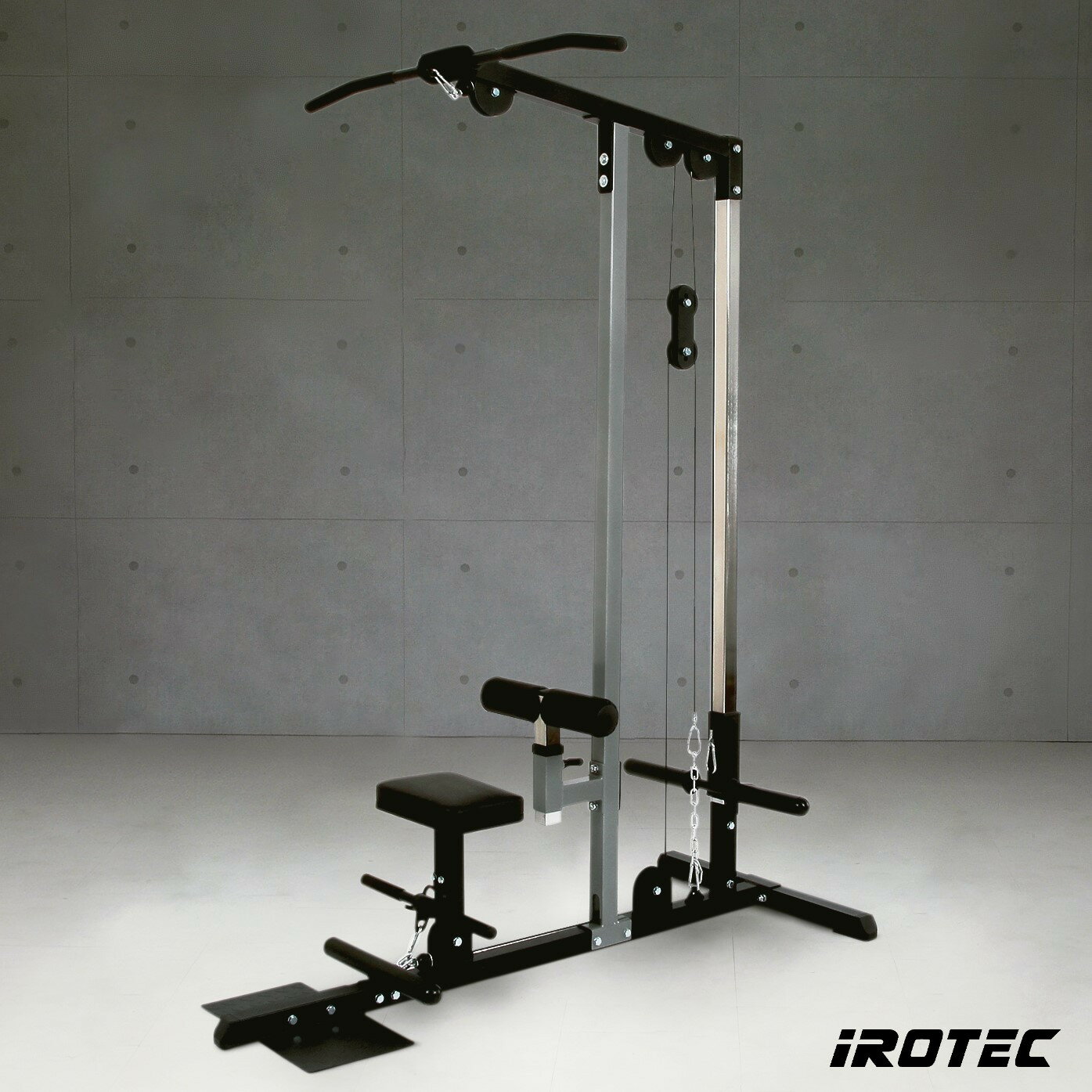 IROTEC（アイロテック）ラットプルマシンHPM ハイ＆ロー PRO 耐荷重100KG/ ラットプル ラットプルダウン ラットマシン シーテッドロー ロウイング ローイングマシン トレーニング器具 トレーニングマシン パワーラック ケーブル