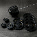 【11/27 1:59迄 P10倍(要エントリー)】IROTEC(アイロテック)オリンピックラバー バーベル255kgセット/ オリンピックバーベルセット バー...