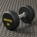 【3/30限定●ポイントアップ】IROTEC（アイロテック）ジムダンベル14KG（オールラバータイプ）/ダンベル ラバーダンベル ベンチプレス トレーニングベンチ 筋トレ トレーニング器具 トレーニングマシン ホームジム 筋トレ器具