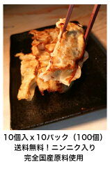 国内産にんにく入り豚ミンチを作るところから手づくり餃子！100個セット送料無料！！