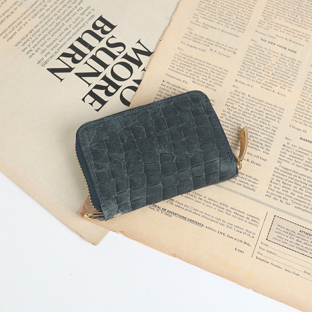 SUPERB SHOPの【カットクロコ/6連キョロメキーケース/全3色】スマートキーケース/思わず誰かに見せたくなるキーケース/コンパクト/車/家鍵【ラウンドタイプ】KEY コインケース キーリング キーホルダー レザー カードケース 小銭入れ レディース メンズ プレゼント【カッティングクロコ】｜アングル3