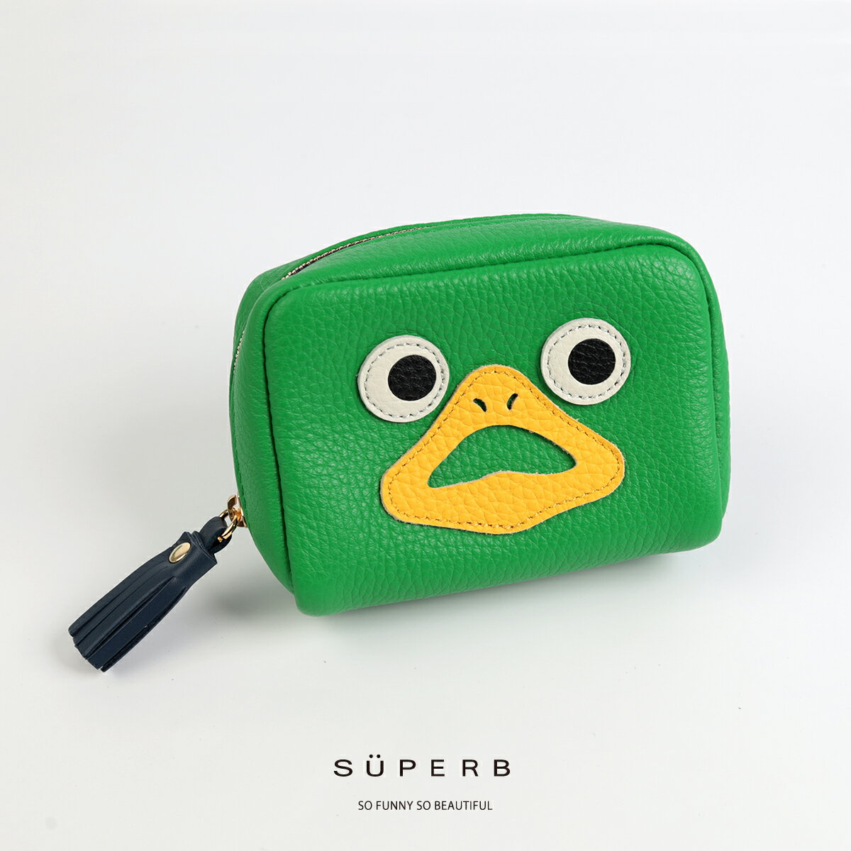 【限定/Eグリーン/通しマチ/ダックポーチSMALL】毎日の相棒♪定番/通しマチ仕様のふっくらモンスターマルチポーチ【ダックver】レディース 化粧ポーチ コスメ ミニ マルチ 小さめ かわいい 便利 プレゼント ミニマム コンパクト 使いやすい トラベルポーチ かわいい duck