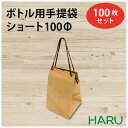 ボトル 手提げ紙袋 クラフト 茶 無地 B-100ΦS 100枚 幅110×マチ105×丈180mm スピンドル紐 茶(ボトルバッグ ボトル袋 手提げ袋 手提げ...