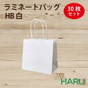 手提げ紙袋 ラミネートバッグ HB 白 30枚梱包 巾180×マチ100×丈170mm グロスPP 底板紙