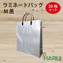 手提げ紙袋 ラミネートバッグ M シルバー(銀) 30枚 巾320×マチ110×丈440mm グロスPP 底板紙