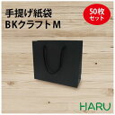 手提げ紙袋 BKクラフト BK-260 黒 50枚梱包 黒色クラフト エンボス加工 幅260×マチ90×丈210 アクリル紐（黒）（ 手提袋 手提げ袋 手提げバッグ ラッピング 紙袋 手提げ 手提げ紙袋 手提紙袋 横長 小さい 小 色クラフト 黒 エンボス おしゃれ シック ）