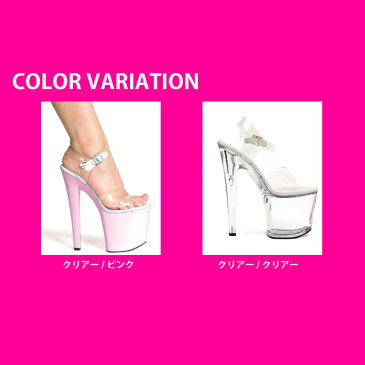 コスプレ 衣装 ELLIE SHOES エリーシューズ サンダル EL -821-BROOK クリア / クリア 正規品 20cm ヒール 透明 ストラップ コスチューム 衣裳 仮装 くつ 靴 ファッション おしゃれ セクシー かわいい ダンス 舞台 ステージ ショー ハロウィン クラブ イベント パーティー