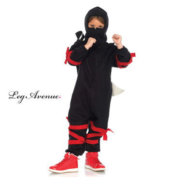 【子供 / キッズ】LEG AVENUE レッグアベニュー LA- C49102 忍者 2点セット 子供服：KIDS 正規品 伊賀 甲賀 忍法 ハットリくん ナルト コスプレ コスチューム 衣装 衣裳 仮装 男子 女子 かわいい かっこいい おしゃれ フリース つなぎ ハロウィン SNS costume TDL USJ