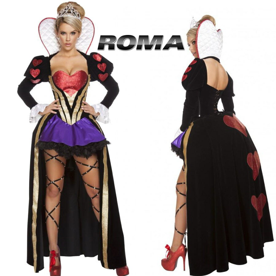 取寄約1031日間 コスプレ 衣装 Roma Costume ローマ Rm 4608 ハートの女王 4点セット Of15 正規品 ふしぎの国のアリス 赤の女王 コスチューム 衣装 衣裳 仮装 コルセット ビスチェ パニエ チュチュ セクシー かわいい 大人 ファッション おしゃれ コーデ ハロウィン