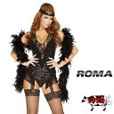 コスプレ 衣装 ROMA COSTUME ローマ RM 4748 パーティーガール 2点セット 正規品 キャバレー バーレスク コスチューム 衣装 衣裳 仮装 ボディスーツ ロンパース フリンジ スパンコール セクシー かわいい ファッション おしゃれ コーデ ハロウィン セレブ 海外