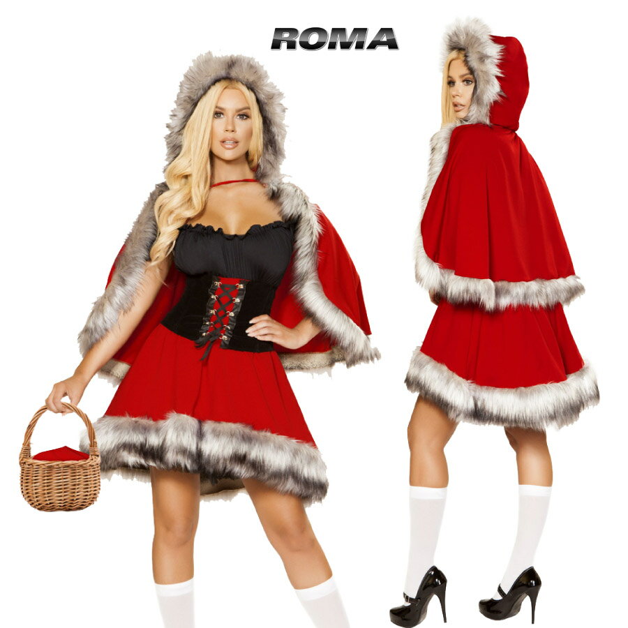 コスプレ 衣装 ROMA COSTUME ローマ RM4854 赤ずきん2点セット 正規品 グリム童話 狼 おばあさん コスチューム 衣装 衣裳 仮装 ビスチェ パニエ チュチュ ウルフ フェイクファー ふわふわ セクシー かわいい ファッション おしゃれ コーデ ハロウィン セレブ 海外 還暦