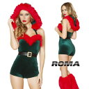 コスプレ 衣装 ROMA COSTUME ローマ ロンパース RM C172 クリスマス 妖精 エルフ 正規品 サンタ サンタクロース ボディスーツ テディ コスチューム 衣裳 ダンスウエア ベロア エロ かわいい セクシー ダンス 舞台 ステージ ショー ハロウィン クラブ イベント パーティー