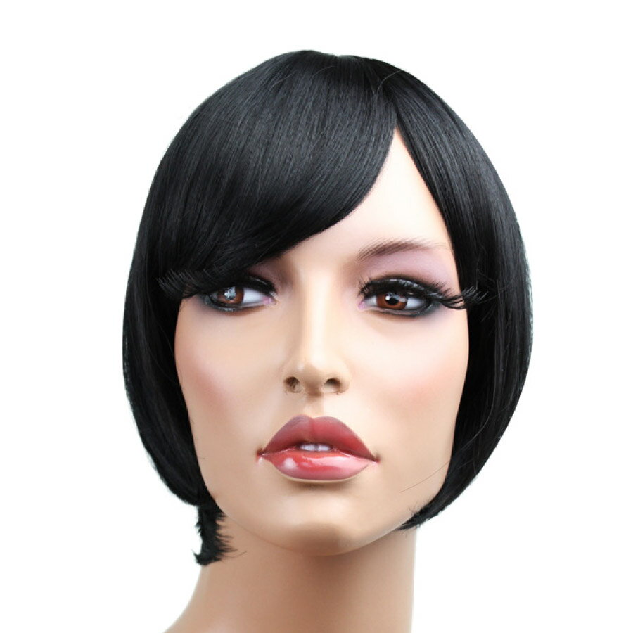 ウィッグ かつら 耐熱 ストレート ショート ボブ おかっぱ コスチューム 衣裳 仮装 かわいい セクシー ファッション おしゃれ ダンス 舞台 撮影 ステージ ショー ハロウィン イベント パーティー コスプレ 衣装 WIG M100D 1B / ブラック