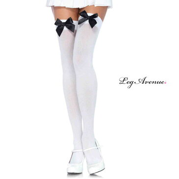 コスプレ 衣装 LEG AVENUE レッグアベニュー オーバーニーソックス LA 6255 ホワイト / ブラック 正規品 ニーハイタイツ りぼん リボン プリンセス 姫 コスチューム 衣装 衣裳 仮装 セクシー かわいい ファッション おしゃれ コーデ 白 ハロウィン セレブ 海外