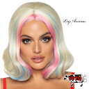 LEG AVENUE レッグアベニュー WIG ウィッグ LA -A2882 ハーレイクイン ボブ 正規品 パステル ピンク ブルー かつら 毛 髪 ウエーブ ヘア センター分け コスチューム 衣裳 仮装 かわいい セクシー ダンス 舞台 撮影 ステージ ショー ハロウィン イベント パーティー