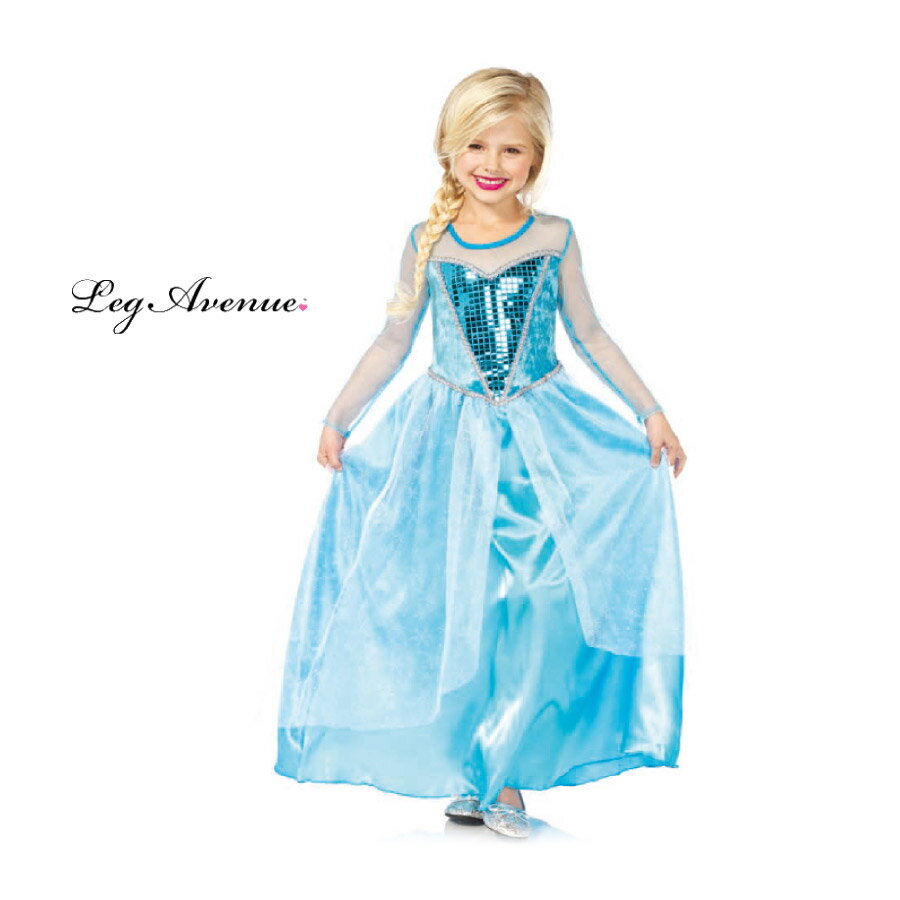 【子供服 / キッズ】LEG AVENUE レッグアベニュー LA- C48211 エルサ 雪の女王 子供用 KIDS SIZE OF50 正規品 アナと雪の女王 プリンセス お姫様 コスプレ コスチューム 衣装 衣裳 仮装 女の子 かわいい おしゃれ ハロウィン 海外 インスタ映え costume TDL USJ