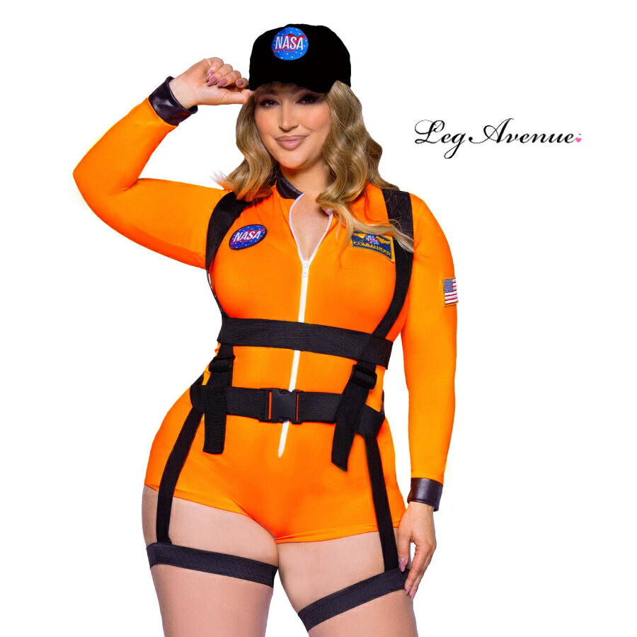 海外 コスプレ 大きい サイズ 衣装 LEG AVENUE レッグアベニュー コスチューム LA87128X 宇宙服 3点セット 正規品 ゆったり NASA 宇宙飛行士 ボディースーツ 衣裳 かわいい セクシー ダンス 舞台 ステージ ショー ハロウィン クラブ イベント パーティー XL LL 2L 3L 4L