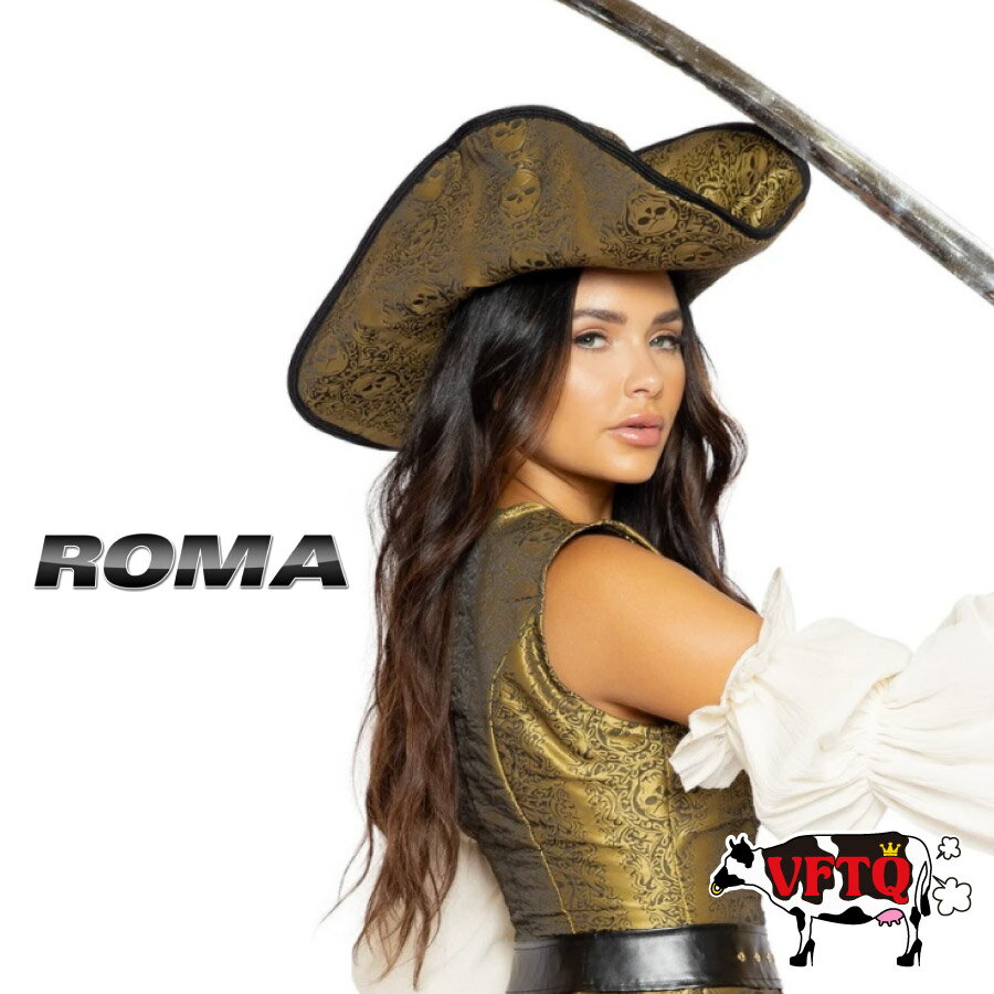 楽天VFTQコスプレ 衣装 ROMA COSTUME ローマ RM4981 パイレーツ ハット 正規品 海賊 帽子 ぼうし ゴールド コスチューム 衣裳 仮装 ワンランクアップ スカル ドクロ 骸骨 アクセ かわいい セクシー ダンス 撮影 映画 舞台 ステージ ショー ハロウィン クラブ イベント パーティー