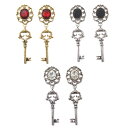 ピアス ストーン＆キー 鍵 かぎ カギ KEY ロック LOCK 錠 秘密 シークレット キラキラ アクセ レディース ファッション かわいい セクシー おしゃれ コーデ ポップ シンプル 定番 インポート KR-PI026