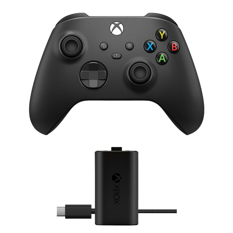 X box Xbox ワイヤレス コントローラー(ブラック) ＆ Xbox 充電式バッテリー＋USB-C ケーブル