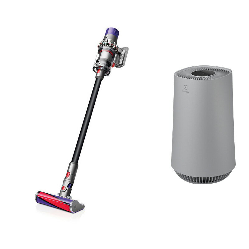 【セット商品】Dyson Cyclone V10 Fluffy Black (SV12 FF LF BK) サイクロンクリーナー ＋ エレクトロラックス FLOW A3 空気清浄機 FA31-202