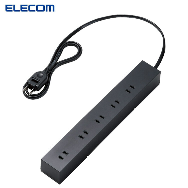 エレコム ELECOM 回転機能電源タップ T-KF04-21020BK 雷サージ付 ホコリシャッター付 固定 吊下可能 上面5個口＆側面5個口 計10個口 2.0m ブラック