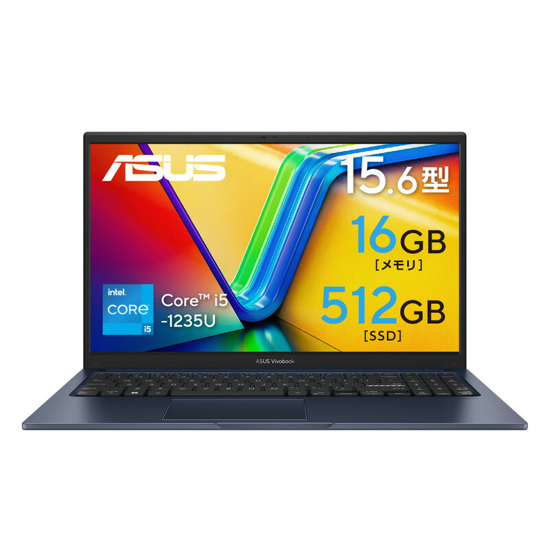 ノートパソコン ASUS Vivobook 15 X1504ZA X1504ZA-I5165RADW ノートパソコン 15.6型 Iris Xe Core i5-1235U メモリ 16GB SSD 512GB Webカメラ Bluetooth Wifi6 Windows11 WPS Office付き 日本語キーボード