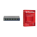【セット商品】NETGEAR ネットギア スイッチングハブ 8ポート 1G 金属筐体 GS108E-400JPS + マカフィー リブセーフ 3年版 同時購入版...
