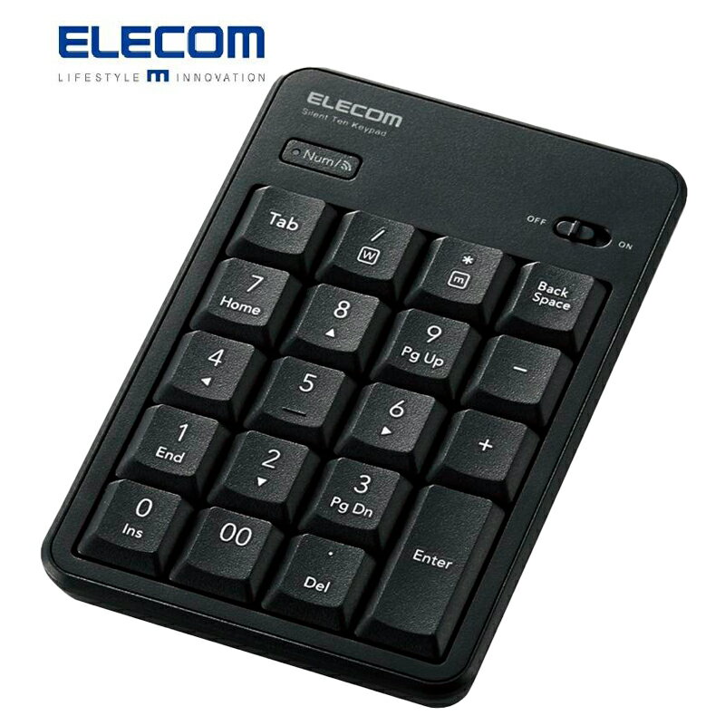エレコム ELECOM テンキー Bluetooth 静音設計 抗菌 Windows/Chrome OS/macOS対応 ブラック TK-TBM023SKBK