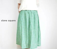 slone・square・8355・スロンスクエア・リネンギンガム・タック・ギャザー・スカート・送料無料