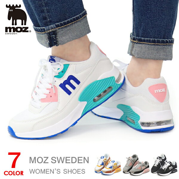 moz モズ スニーカー レディース ウォーキングシューズ カジュアルシューズ 靴 軽い ブラック ホワイト MZ-828