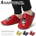 HAPPYFACE スリッパ レディース ルームシューズ 室内履き 来客用 やわらかい ぺたんこ 普段履き カジュアル 軽量 無地 ロゴ 11087
