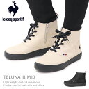 ルコック 防水 スニーカー レインシューズ レディース ハイカット 防水シューズ ファスナー le coq sportif ルコックスポルティフ ミッドカット 厚底 紐靴 疲れにくい 軽い LCS テルナ III MID R