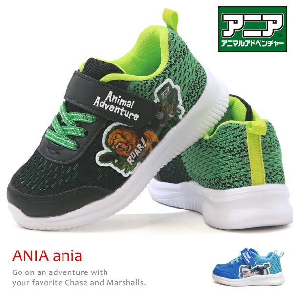 アニア スニーカー キッズ 男の子 靴 子供靴 マジック キッズシューズ 動物 ANIA アニマルアドベンチャー 51004 51005